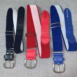 Bundle of three youth boys baseball belts